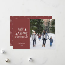 Moderne Weihnachtsgrüße Ein-Foto-Karte