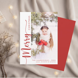 Moderne Weihnachtsgrüße Familienfoto Urlaubskarte Einladung