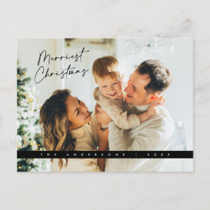 Moderne Weihnachtsgrüße, Foto der Familie Postkarte