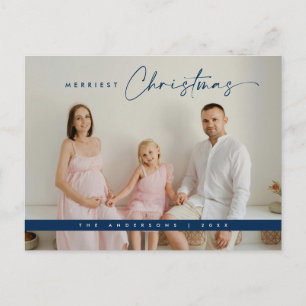 Moderne Weihnachtsgrüße, Foto der Familie Postkarte