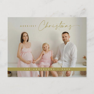 Moderne Weihnachtsgrüße, Foto der Familie Postkarte
