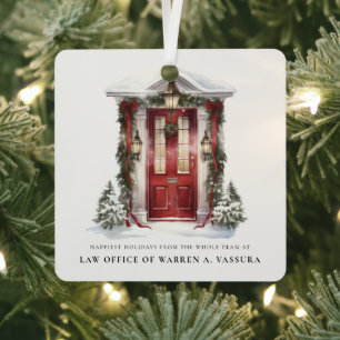 Moderne Weihnachtsgrüße Geschäft Ornament Aus Metall