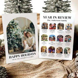Moderne Weihnachtsgrüße Jahresrückblick Familienfo Feiertagskarte