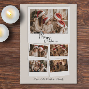 Moderne Weihnachtsgrüße Multi-Foto-Collage Feiertagskarte