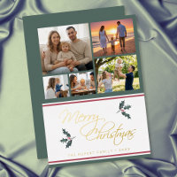 Moderne Weihnachtsgrußkarte mit Holunder-Fotocolla