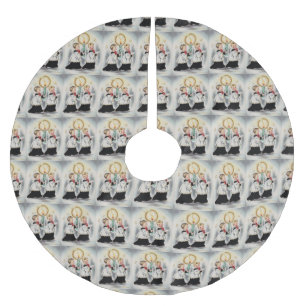 Moderne Weihnachtsjungen der 1950er Jahre   Polyester Weihnachtsbaumdecke