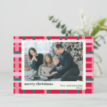 Moderne Weihnachtskariert Rot Grün Benutzerdefinie