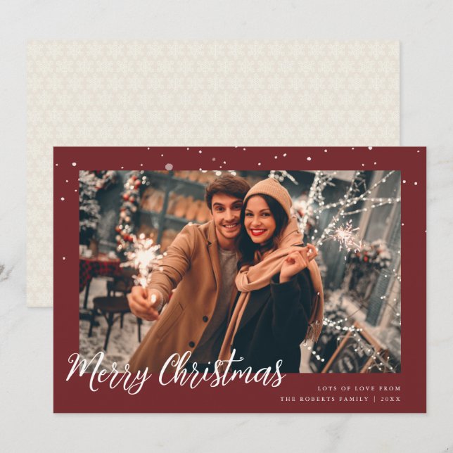 Moderne Weihnachtskarte Foto Feiertagskarte (Vorne/Hinten)