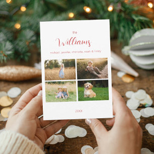 Moderne Weihnachtskarte für mehrere Fotos Feiertagskarte