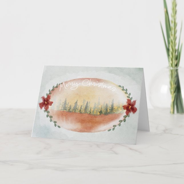 Moderne Weihnachtskarte für Watercolor Karte (Vorderseite)