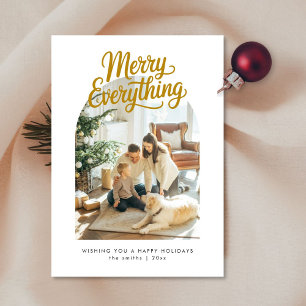 Moderne Weihnachtskarte mit Foto und Bogen Feiertagskarte