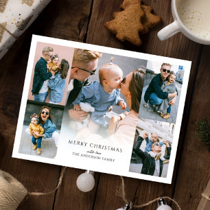 Moderne Weihnachtskarte mit Fotocollage Feiertagskarte