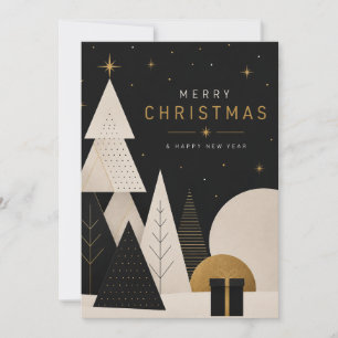 Moderne Weihnachtskarte Mitternacht Feiertagskarte