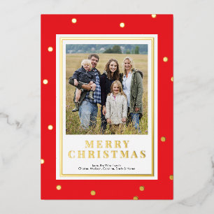 Moderne Weihnachtskarte Rot und Gold Fohlen Folien Feiertagskarte