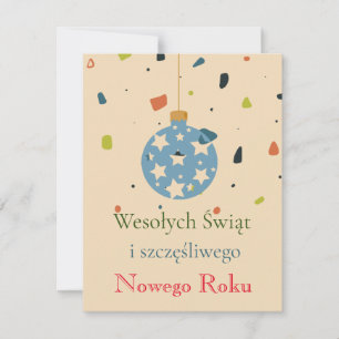 Moderne Weihnachtskarte Wesołych Świąt für Geschäf Feiertagskarte