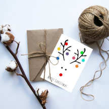 Moderne Weihnachtskarte Whimsical Rentier