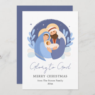 Moderne Weihnachtskarten der Krippe ohne Foto Feiertagskarte