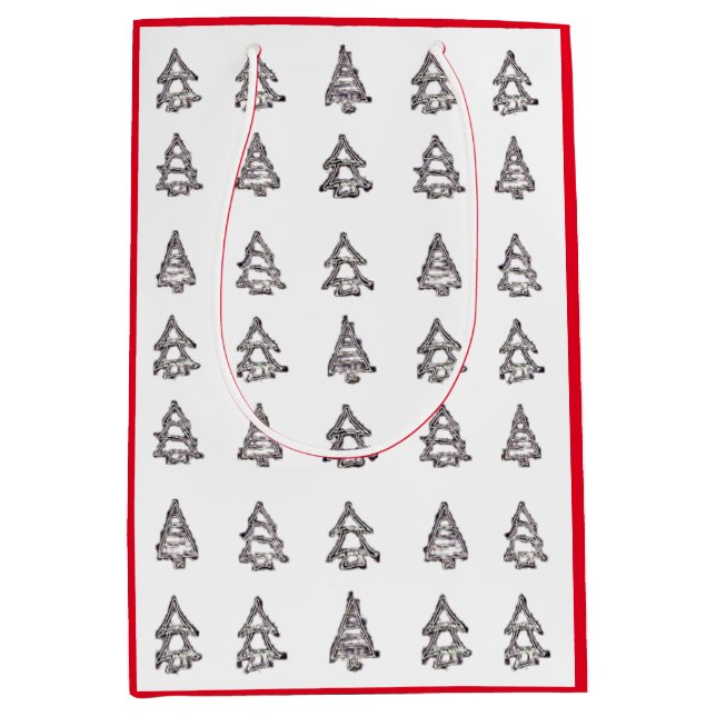 Moderne Weihnachtskiefernbeutel Mittlere Geschenktüte (Vorderseite)