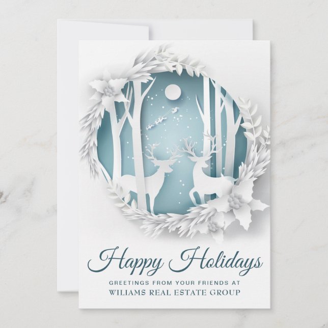 Moderne Weihnachtskomposition Unternehmensgrüße Feiertagskarte (Vorderseite)