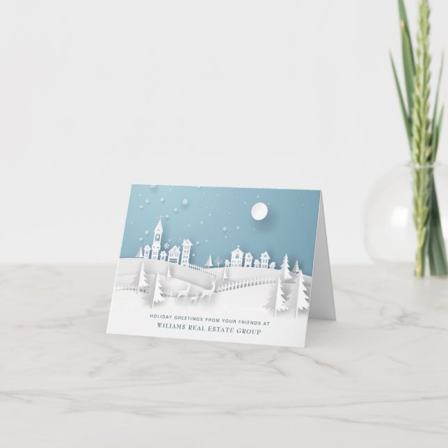 Moderne Weihnachtskomposition Unternehmensgrüße Feiertagskarte (Vorderseite)