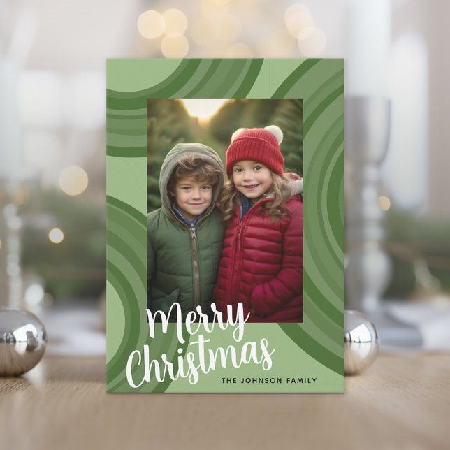 Moderne Weihnachtskreise mit Holiday-Foto Feiertagskarte (Photo Christmas Card)