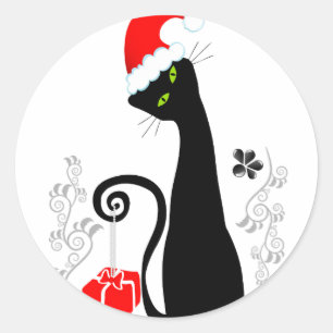 Moderne Weihnachtsküche Runder Aufkleber