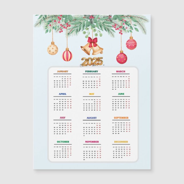 Moderne Weihnachtslieder und Rote Berries Magnetkarte (Vorderseite)