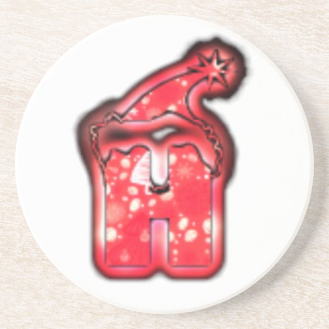 Moderne Weihnachtsmannmütze Collection Sandstein Untersetzer (Vorne)