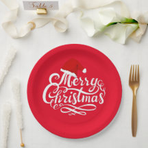 Moderne Weihnachtsmannmütze von Kalligrafiettexten