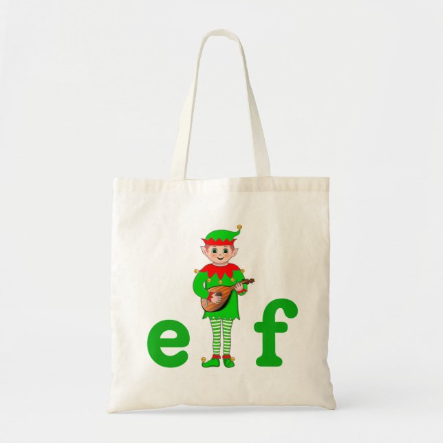 Moderne Weihnachtsmusik Elf Tote Bag Tragetasche (Vorne)