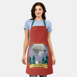 Moderne Weihnachtsnachtsnacht mit Santa Reindeer Schürze