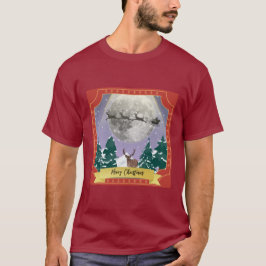 Moderne Weihnachtsnachtsnacht mit Santa Reindeer T-Shirt