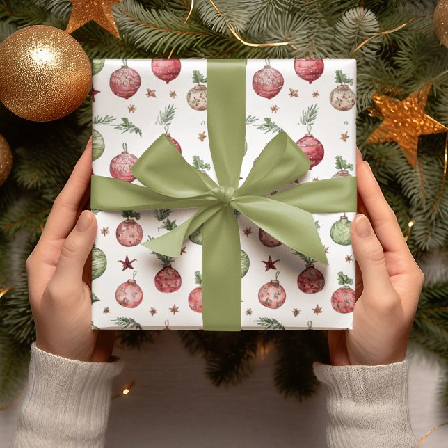 Moderne Weihnachtsornamente Geschenkpapier (Von Creator hochgeladen)