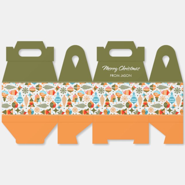Moderne Weihnachtspension Geschenkschachtel (Ungeklappt)