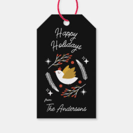 Moderne Weihnachtsröhre & Berries individuell anpa Geschenkanhänger