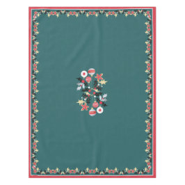 Moderne Weihnachtsrote Gold & Silberschmuck Aquama Tischdecke