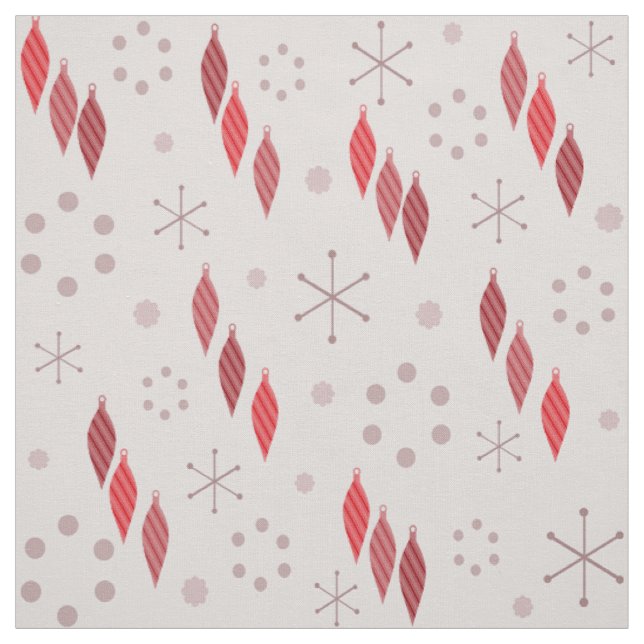 Moderne Weihnachtsrote Mitte des Jahrhunderts Stoff (Muster)