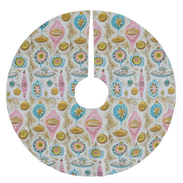 Moderne Weihnachtsschmuck aus dem Mittelalter Polyester Weihnachtsbaumdecke (Vorderseite)