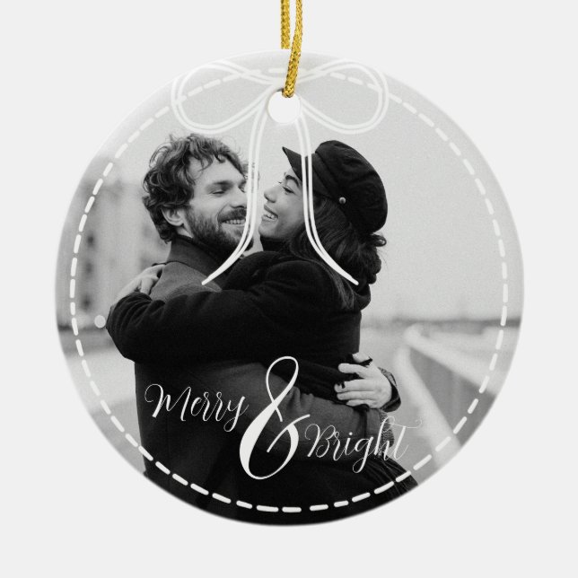 Moderne Weihnachtsschmuck Custom One Foto (Vorne)