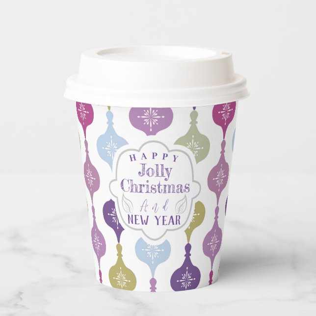 Moderne Weihnachtsschmuck Pappbecher (Vorderseite)