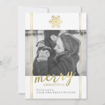 Moderne Weihnachtsschneeflocke | Weiß und Gold