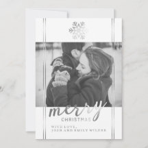 Moderne Weihnachtsschneeflocke | Weiß und Silber