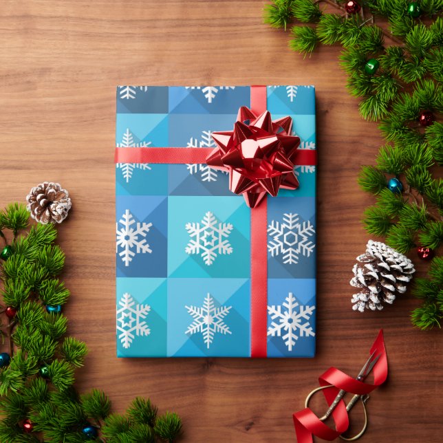 Moderne Weihnachtsschneeflocken Geschenkpapier (Feiertagsgeschenk)