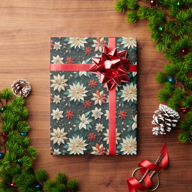 Moderne Weihnachtsschneeflocken Geschenkpapier (Feiertagsgeschenk)