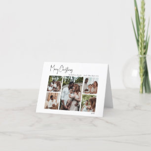 Moderne Weihnachtsschrift faltet fünf Fotos Feiertagskarte