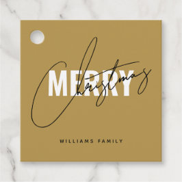 Moderne Weihnachtsschrift für Gold Geschenkanhänger