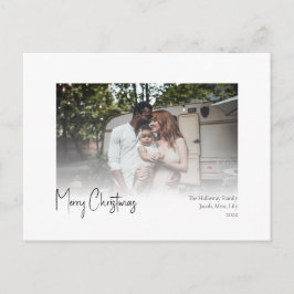 Moderne Weihnachtsschrift verblasstes Foto Urlaub  Feiertagspostkarte