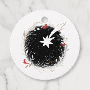 Moderne Weihnachtsstern Berries Kleider Geschenkta Geschenkanhänger
