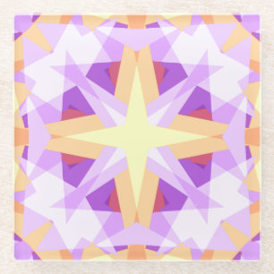 Moderne Weihnachtssterne Lila-Rot-Gelb Glasuntersetzer