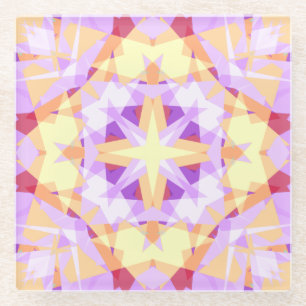 Moderne Weihnachtssterne Lila-Rot-Gelb Glasuntersetzer